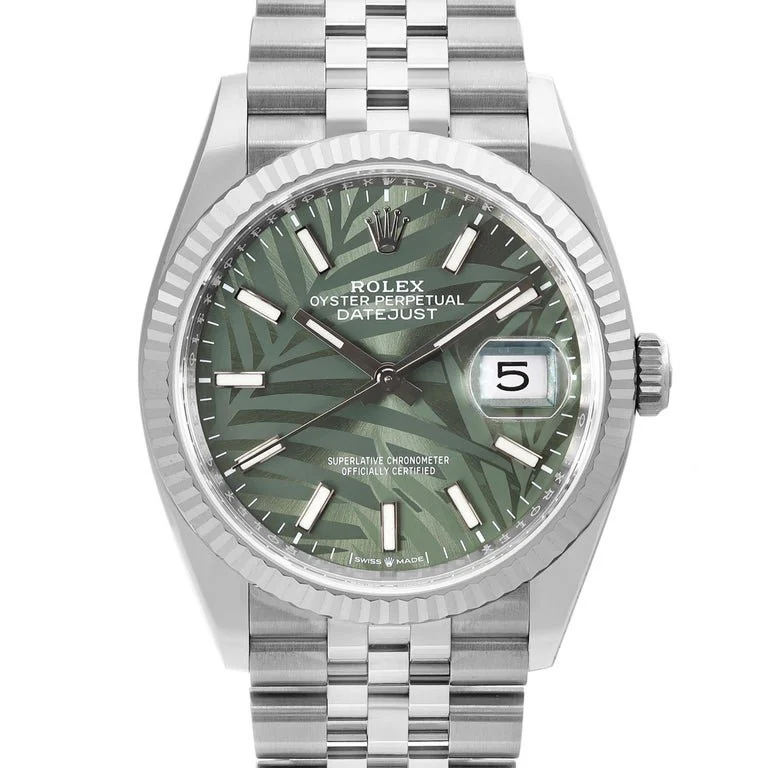 Rolex Datejust 36 126234 –  Olive Green Palm Motif Dial