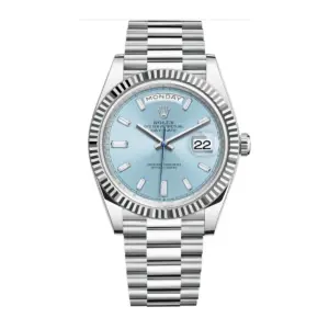 Rolex Platinum President Day-Date 40 – Ice Blue Baguette Dial Ref. 228236