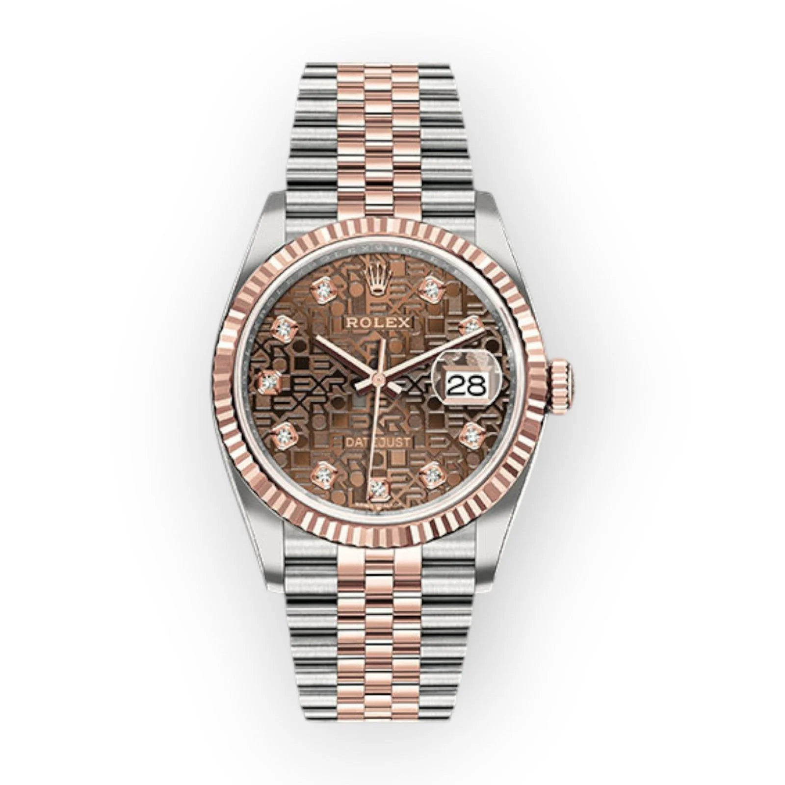 Rolex Steel and Everose Datejust 36 Watch 126231 Chocolate Jubilee Diamond Dial – Jubilee Bracelet
