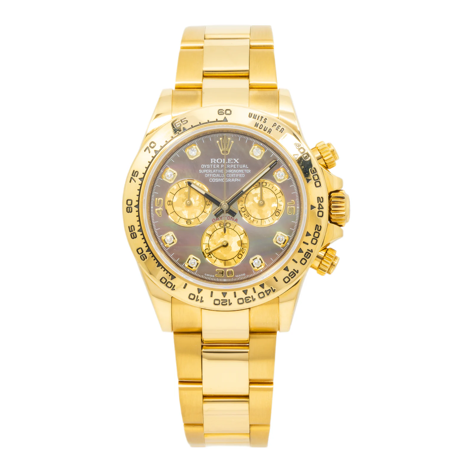 Rolex Cosmograph Daytona 116508 Black Mother Of Pearl Diamond Dial