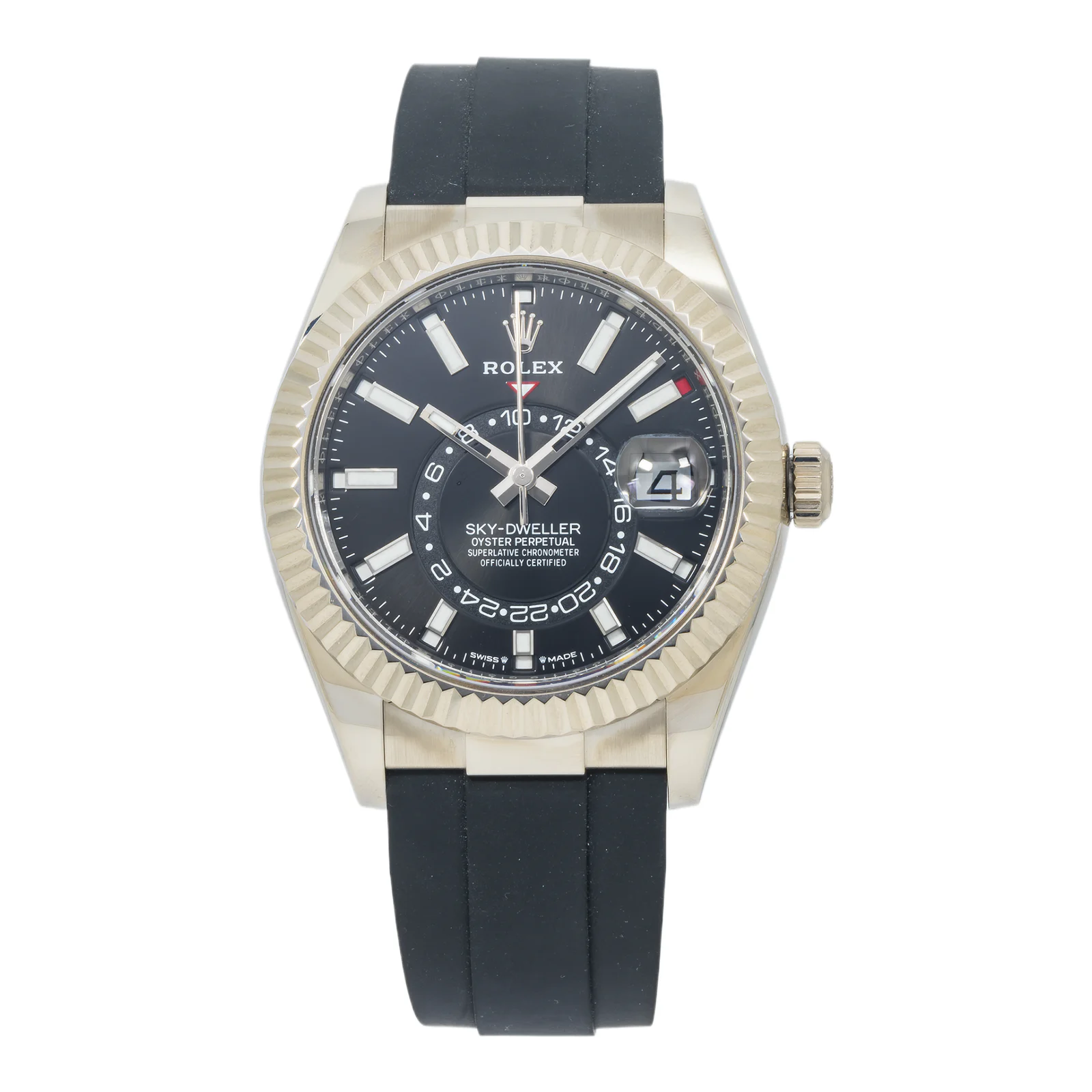 Rolex Sky Dweller White Gold Black Dial Oysterflex Bracelet 336239