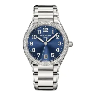 36mm Steel Sunburst Blue Dial Diamond Bezel Bracelet