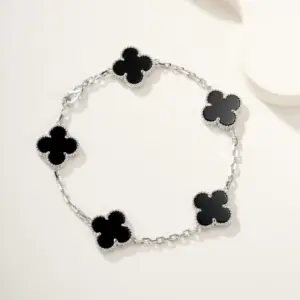 Five gold bracelet black