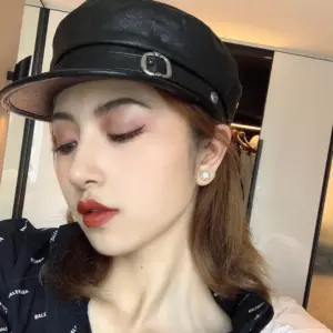 Bv round disc stud earrings