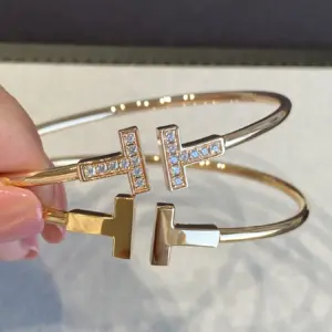 Tiffany double T bracelet full diamond bracelet