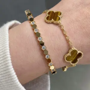 Gentle color honeycomb bracelet gold version
