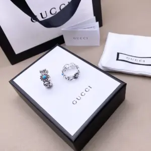 925 Pure Silver Double G Flower Ring