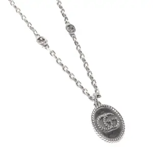 GUCCI double G braided oval necklace