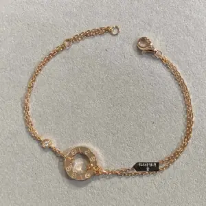 Tiffany love series double layer bracelet with diamond detail