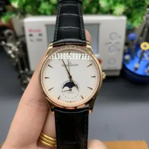 Rose gold moon phase watch