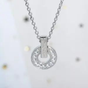 Bvlgari circular coin necklace with hollow design