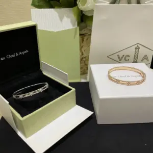 Real gold diamond flower bracelet