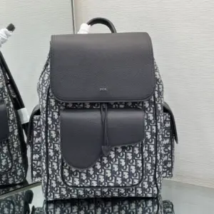 Saddle shoulder bag with Oblique print