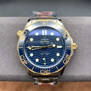 Omega mother of pearl blue Seamaster 300 watch
