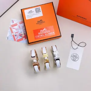 Hermes enamel cuff bracelet pure white
