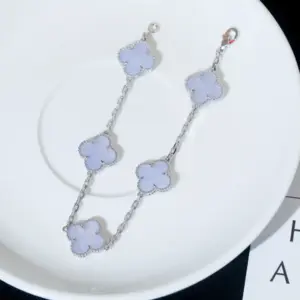 Purple agate five flower bracelet
