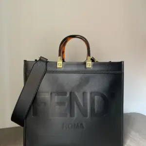 Fendi tote bag with resin handles and vintage aesthetic