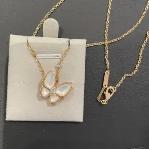 White butterfly necklace