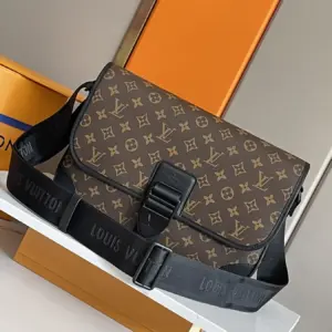 Archy medium messenger bag with monogram macassar canvas