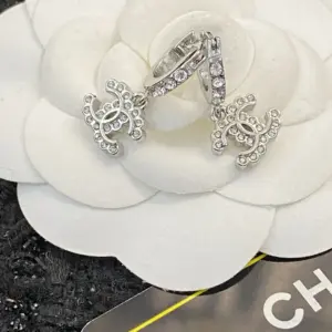 CHANEL 23 Mini Double C CZ Earrings