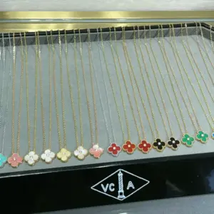 VCA four leaf diamond necklace collection