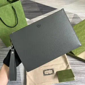 Gray leather GG handbag