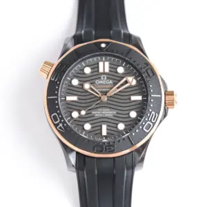 Omega dark black Seamaster 300 ceramic watch with 300m water resistance