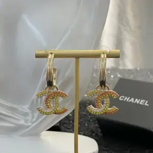Chanel 23 Rainbow Large Double C Pendant Earring