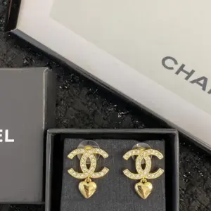 Chanel love crystal double c earring
