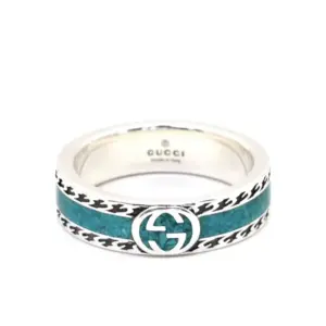 Gucci Cloisonne Green Ring