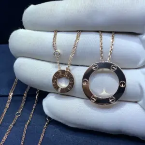 LOVE small and large coin necklace