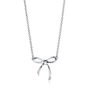 Tiffany bow knot necklace with diamond detail