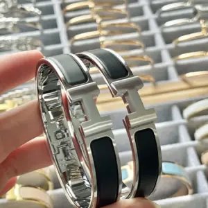 Hermes H bracelet platinum matte black