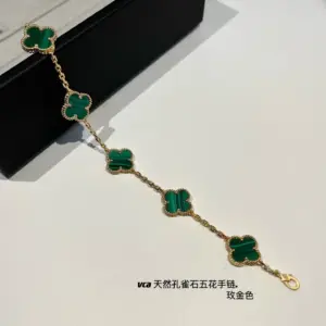 Natural Malachite Five-buckle Bracelet