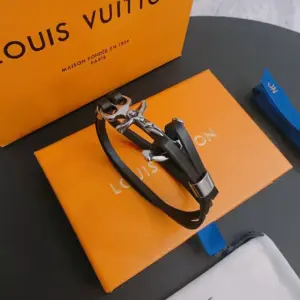 Louis Vuitton cow leather blue bracelet