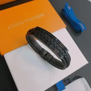 Louis Vuitton cow leather blue bracelet