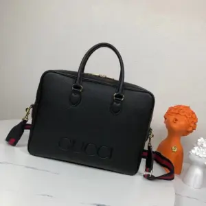 Men’s Briefcase with Imported Black Calf Leather