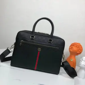 Men’s Double G Briefcase with Head-Grain Calf Leather