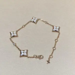 White mother-of-pearl rose gold LV bracelet
