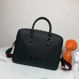 Men’s Briefcase with Imported Black Calf Leather