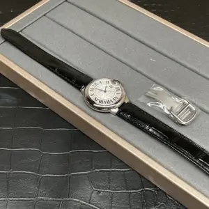 AF Cartier Blue Air-Balloon 33mm mechanical leather/steel