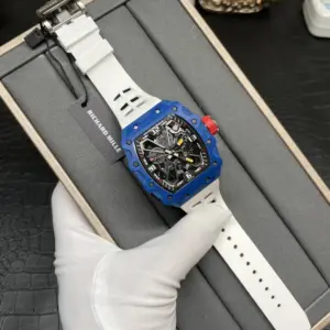 Blue carbon fiber watch