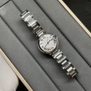 AF Cartier White Face Blue Air-Balloon 33mm mechanical