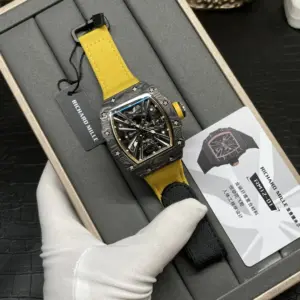 Gold carbon fiber tourbillon watch