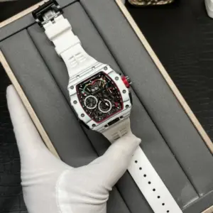 White carbon fiber watch