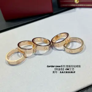 Cartier love series wide version non-diamond ring rose gold color (American sizes 6 7 8 9 10 11) CNC workmanship timeless classic not only hand bracelets also s