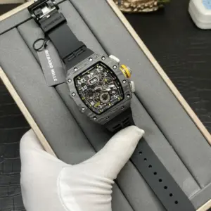 Black carbon fiber watch