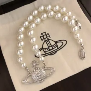Vivienne Westwood Saturn Pearl Necklace