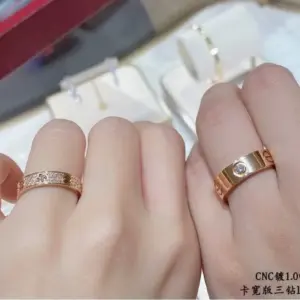 Cartier wide triple vinyl nail ring
