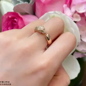 Cartier CNC half-diamond leopard ring
